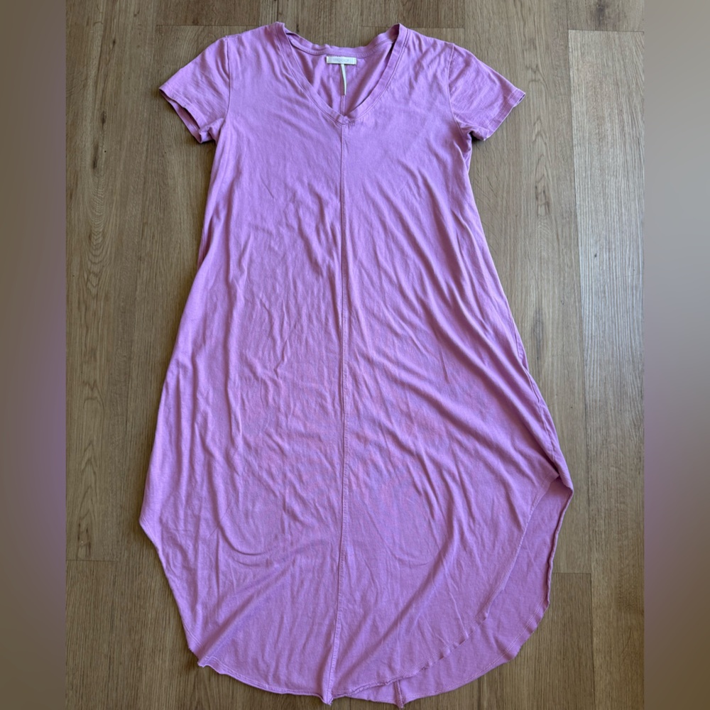 Stitchdrop Purple Casual T-Shirt Dress Midi Length 100% Cotton Size Medium